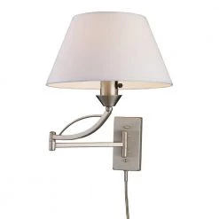 Elysburg 1-Light Satin Nickel Swing Arm Wall-Mount by Titan Lighting