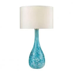 Mediterranean 29 in. Seafoam Blown Glass Table Lamp by Titan Lighting