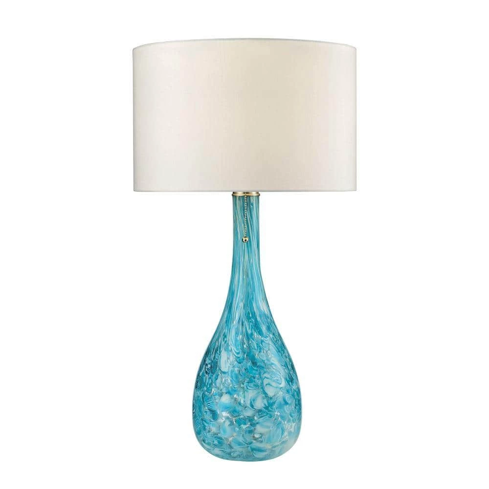 Mediterranean 29 in. Seafoam Blown Glass Table Lamp by Titan Lighting 3 Mediterranean 29 in. Seafoam Blown Glass Table Lamp by Titan Lighting