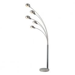 Penbrook Arc 83 in. Silver Plating Floor Lamp with White Marble Base by Titan Lighting