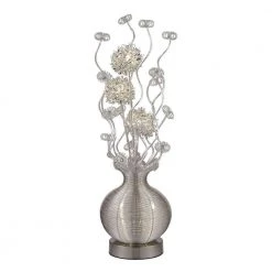 Lazelle 34.5 in. Silver Contemporary Floral Display Floor Lamp by Titan Lighting