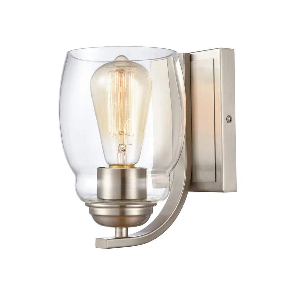 1 Light Brushed Nickel Wall Sconce by Titan Lighting 3 1 Light Brushed Nickel Wall Sconce by Titan Lighting