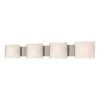 Pannelli 4-Light Stainless Steel and Hand-Moulded White Opal Glass Vanity Light by Titan Lighting