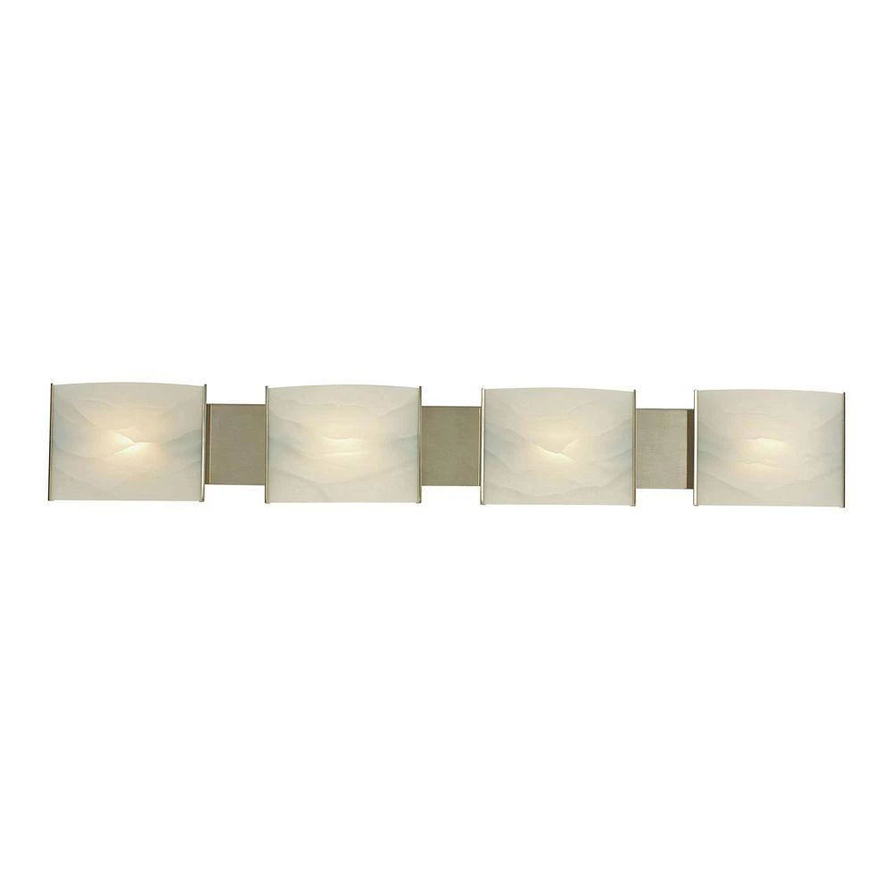 Pannelli 4-Light Stainless Steel and Hand-Moulded White Alabaster Glass Vanity Light by Titan Lighting 3 Pannelli 4-Light Stainless Steel and Hand-Moulded White Alabaster Glass Vanity Light by Titan Lighting