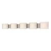 Pannelli 5-Light Stainless Steel and Hand-Moulded White Opal Glass Vanity Light by Titan Lighting
