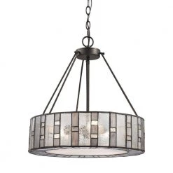 Ethan 3-Light Tiffany Bronze Chandelier by Titan Lighting