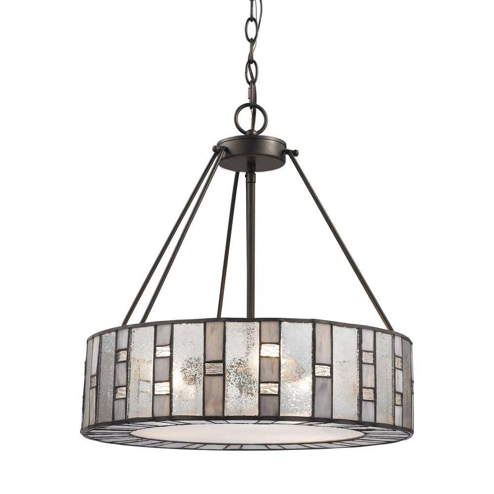 Ethan 3-Light Tiffany Bronze Chandelier by Titan Lighting 3 Ethan 3-Light Tiffany Bronze Chandelier by Titan Lighting