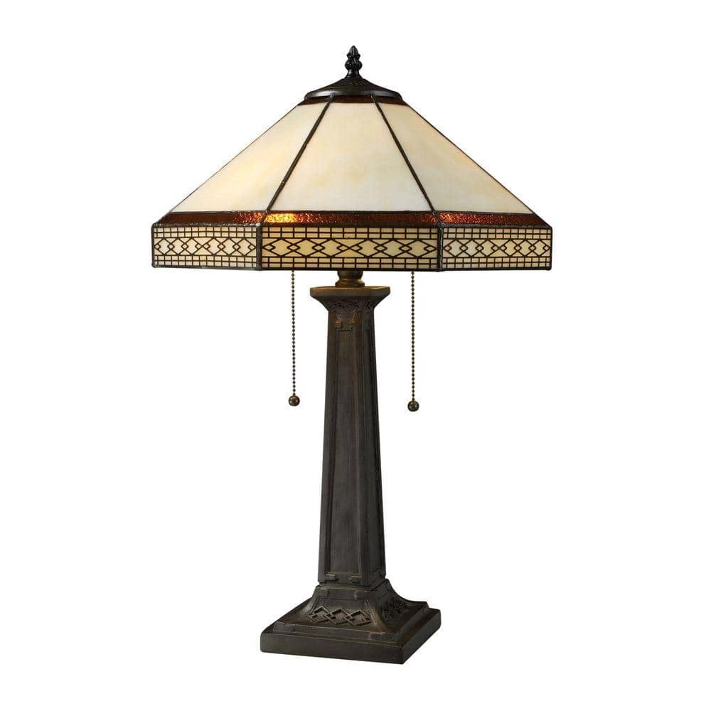 Stone Filigree 24 in. Tiffany Bronze Table Lamp by Titan Lighting 2 Stone Filigree 24 in. Tiffany Bronze Table Lamp by Titan Lighting