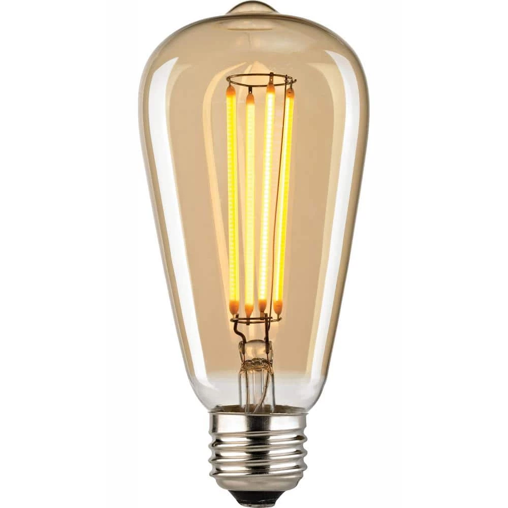 Filament Medium LED Bulb With Light Gold Tint by Titan Lighting 3 Filament Medium LED Bulb With Light Gold Tint by Titan Lighting