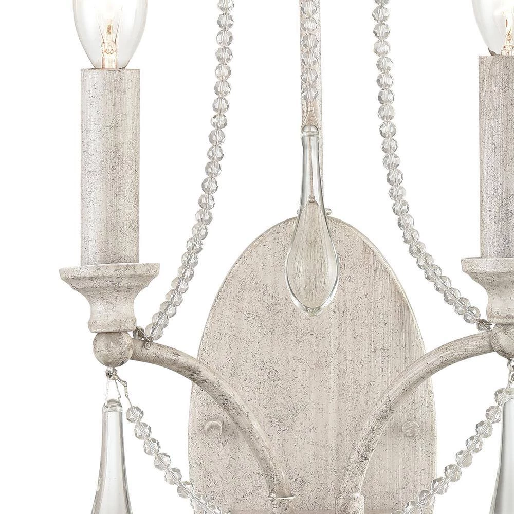 French Parlor 2-Light Vintage White Wall Sconce by Titan Lighting 6 French Parlor 2-Light Vintage White Wall Sconce by Titan Lighting - Image 4