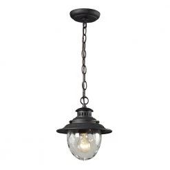 Searsport 1-Light Weathered Charcoal Outdoor Pendant by Titan Lighting