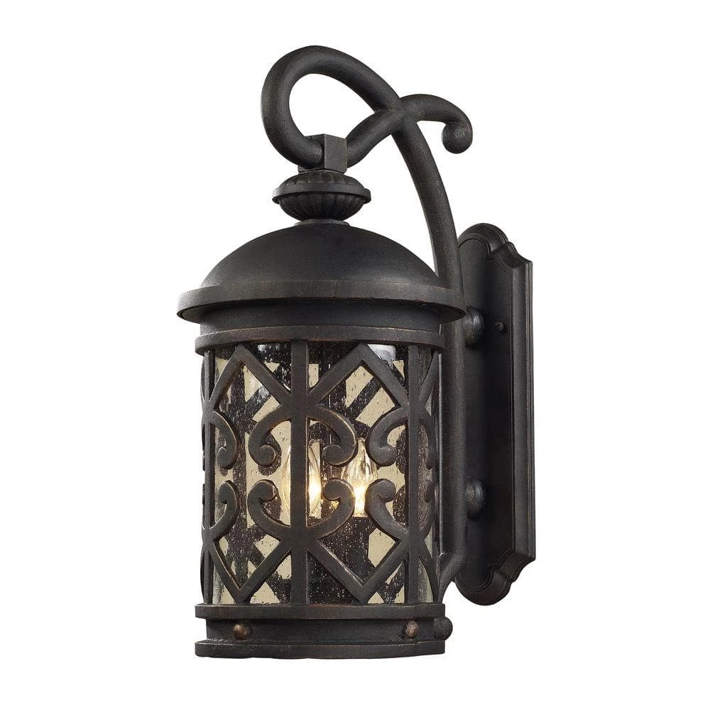 Tuscany Coast 2-Light Outdoor Weathered Charcoal Wall Lantern Sconce by Titan Lighting 3 Tuscany Coast 2-Light Outdoor Weathered Charcoal Wall Lantern Sconce by Titan Lighting