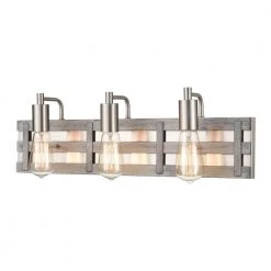 Brigantine 23 in. 3-Light Weathered Driftwood Vanity Light by Titan Lighting