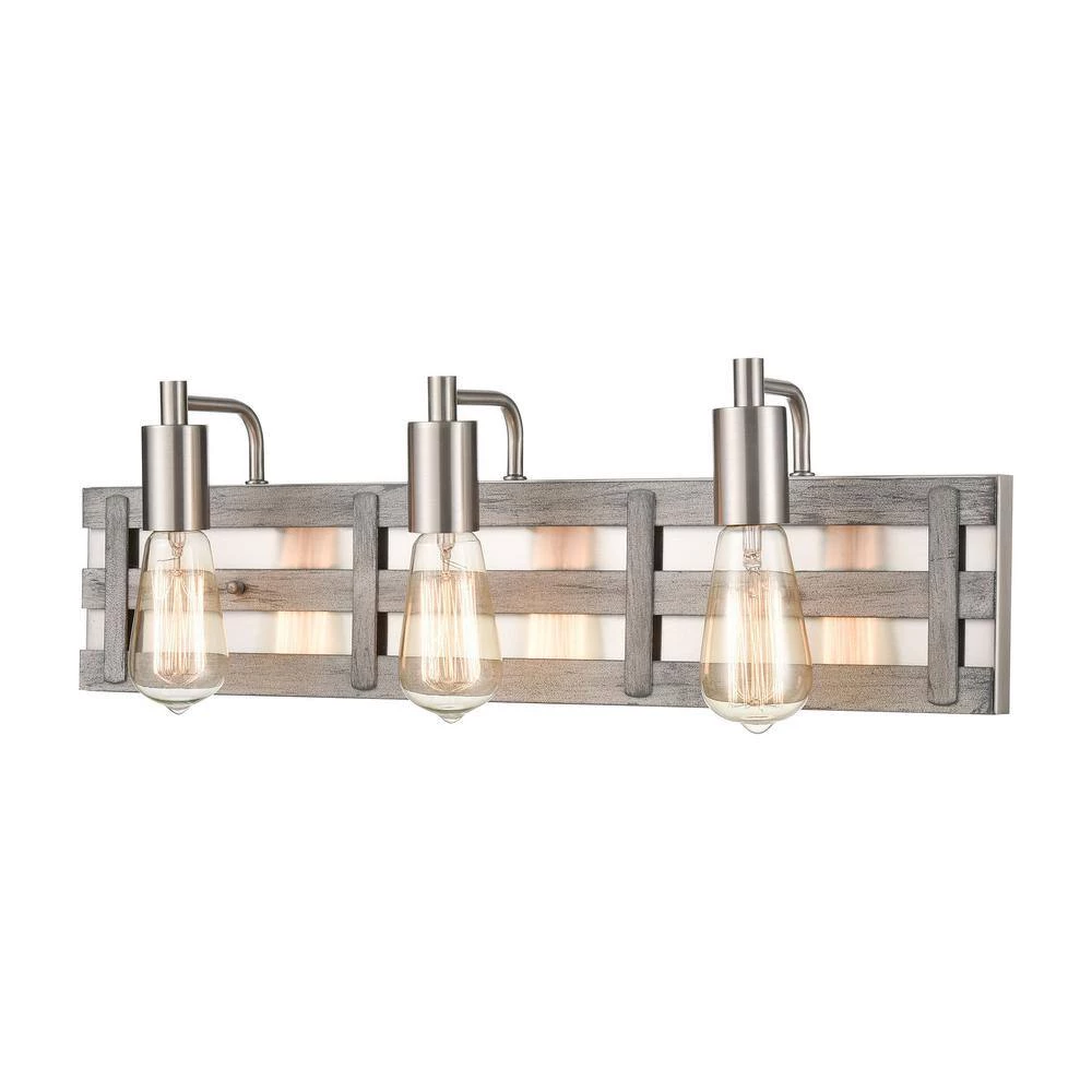 Brigantine 23 in. 3-Light Weathered Driftwood Vanity Light by Titan Lighting 4 Brigantine 23 in. 3-Light Weathered Driftwood Vanity Light by Titan Lighting - Image 2