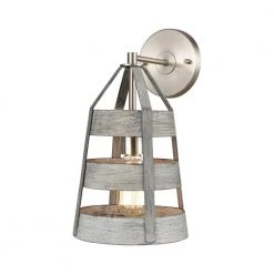 Brigantine 1-Light Weathered Driftwood Wall Sconce by Titan Lighting
