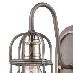 Industrial Cage 5 in. 1-Light Weathered Zinc Vanity Light by Titan Lighting -Titan Lighting sale2022 weathered zinc titan lighting vanity lighting tnvl 098210617 4f 1000