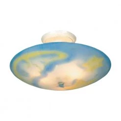 Kidshine 3-Light White with Moonshine Glass Semi-Flushmount by Titan Lighting