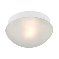 1-Light White Mushroom Flushmount by Titan Lighting