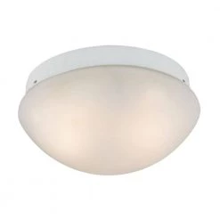 2-Light White Mushroom Flushmount by Titan Lighting