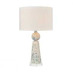 Libertine Table Lamp in White and Blue by Titan Lighting